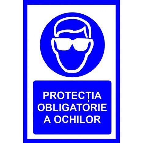 placuta pentru protectia obligatorie a ochilor